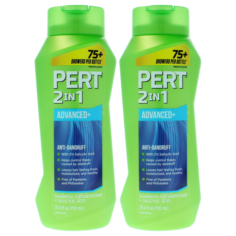 2 In 1 Dandruff Control Shampoo and Conditioner by Pert for Unisex - 25.4 oz Shampoo and Conditioner - Pack of 2