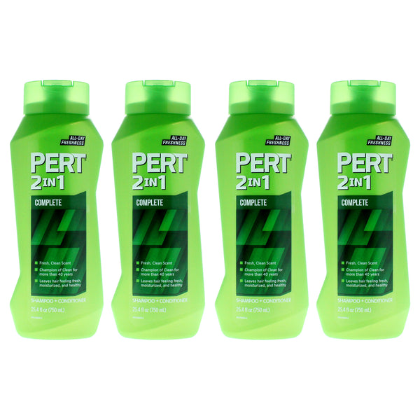 Pert 2 in 1 Complete Shampoo and Conditioner For Normal Hair by Pert for Unisex - 25.4 oz Shampoo and Conditioner - Pack of 4