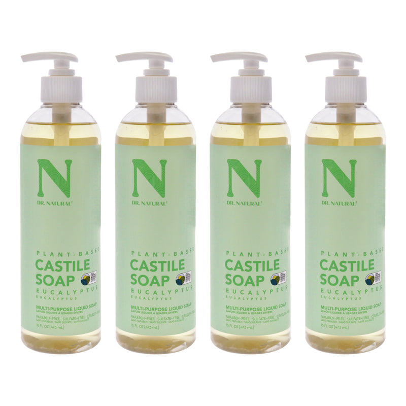 Dr. Natural Castile Liquid Soap - Eucalyptus by Dr. Natural for Unisex - 16 oz Soap - Pack of 4