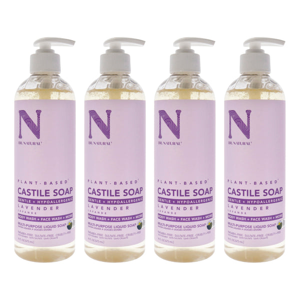 Dr. Natural Castile Liquid Soap - Lavender by Dr. Natural for Unisex - 16 oz Soap - Pack of 4