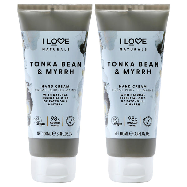 I Love Cosmetics Tonka Bean and Myrrh Hand Cream by I Love Cosmetics for Women - 3.4 oz Cream - Pack of 2