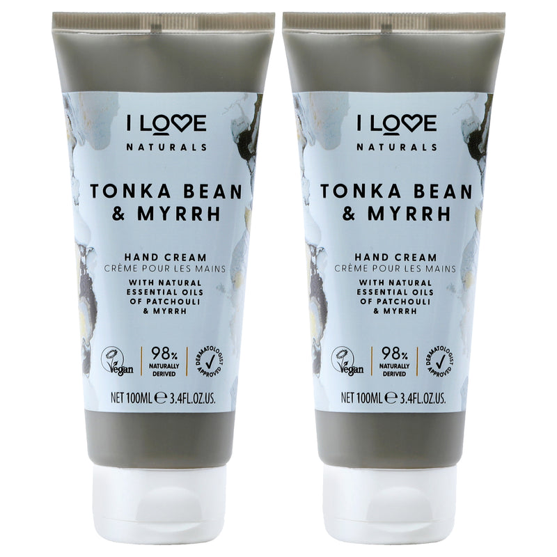 I Love Cosmetics Tonka Bean and Myrrh Hand Cream by I Love Cosmetics for Women - 3.4 oz Cream - Pack of 2