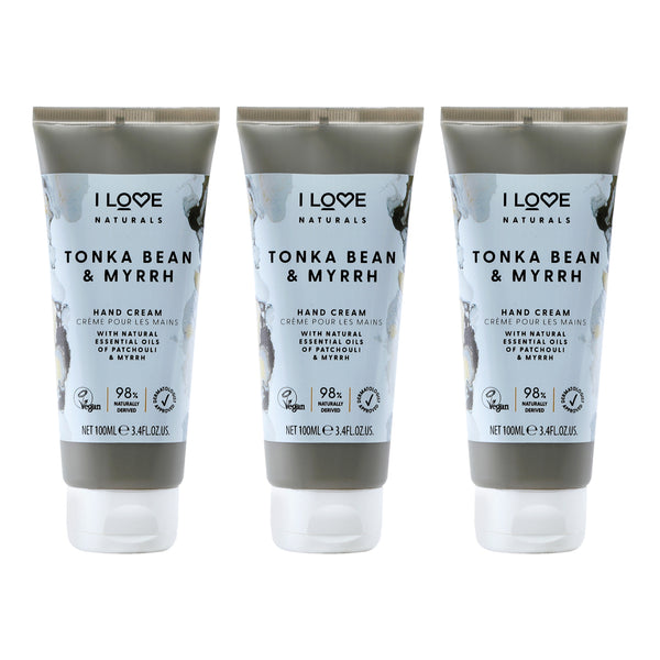 I Love Cosmetics Tonka Bean and Myrrh Hand Cream by I Love Cosmetics for Women - 3.4 oz Cream - Pack of 3