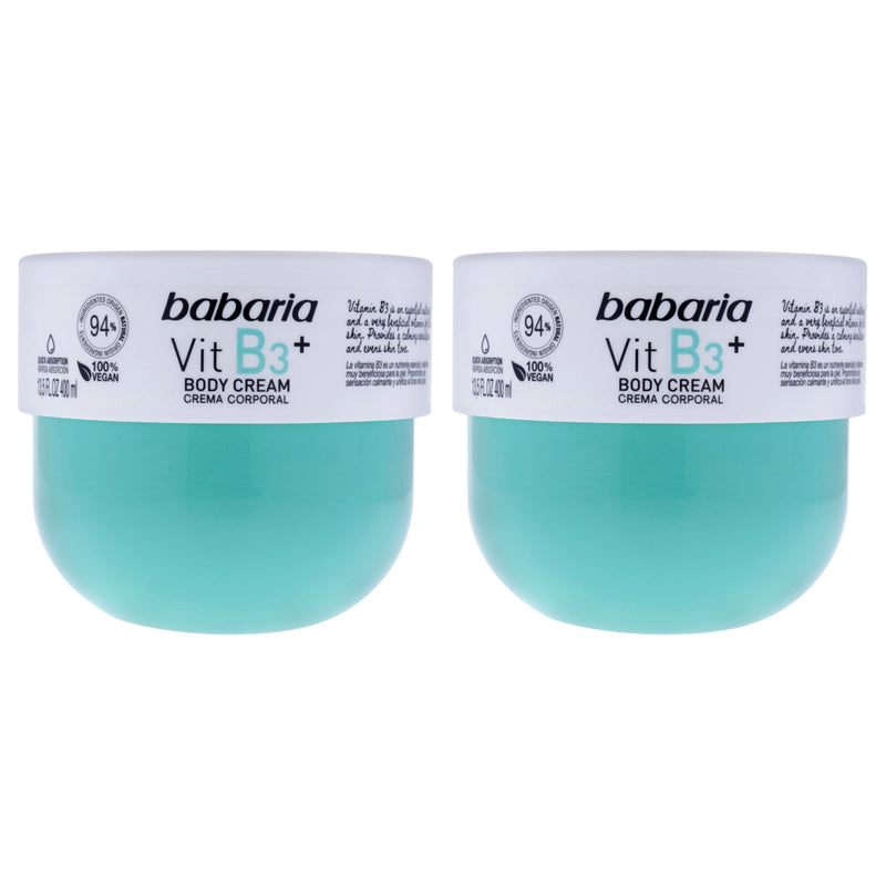 Babaria Vitamin B3 Plus Body Cream by Babaria for Unisex - 13.5 oz Body Cream - Pack of 2