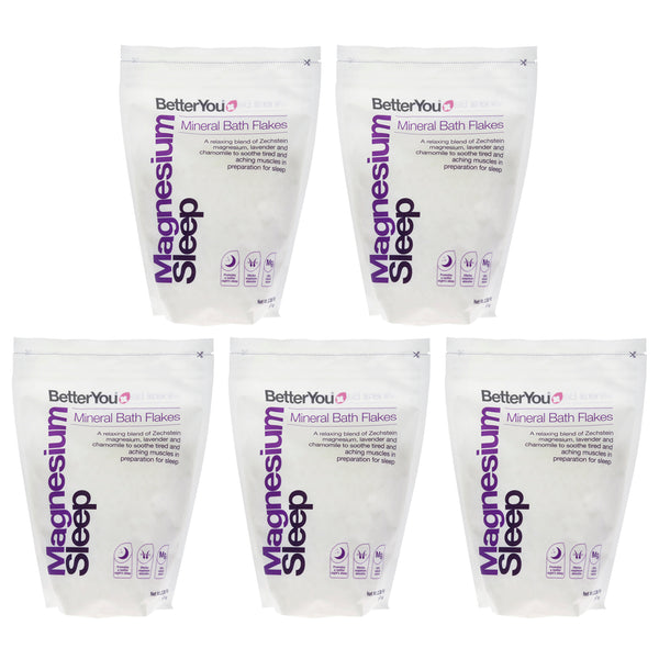 BetterYou Magnesium Sleep by BetterYou for Unisex - 35.2 oz Bath Salt - Pack of 5