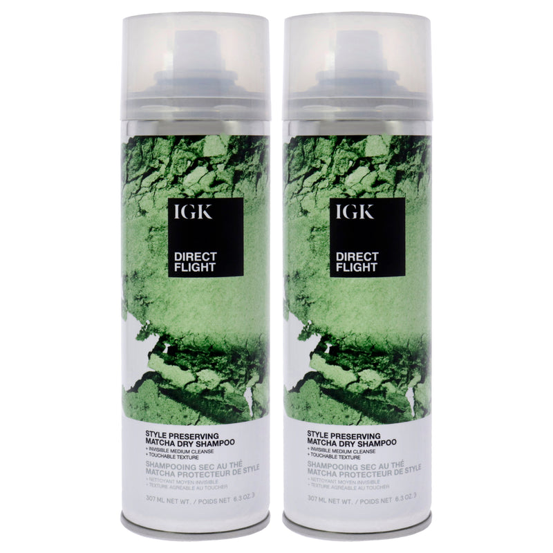 IGK Direct Flight Matcha Dry Shampoo by IGK for Unisex - 6.3 oz Dry Shampo - Pack of 2