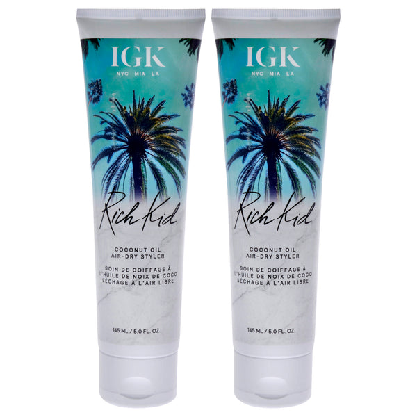 IGK Rich Kid Wave Enhancing Air Dry Cream by IGK for Unisex - 5 oz Oil - Pack of 2