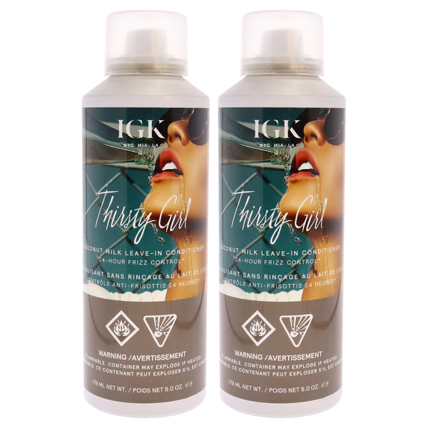 IGK Thirsty Girl Coconut Milk Leave-In Conditioner by IGK for Unisex - 5 oz Conditioner - Pack of 2