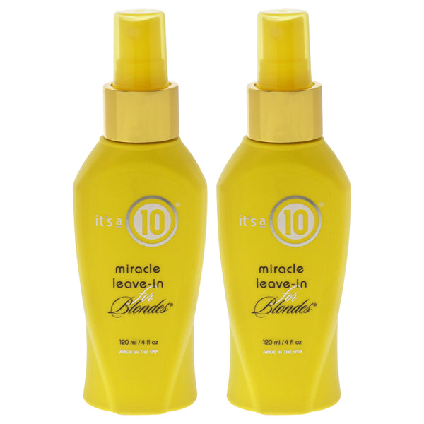 It's A 10 Miracle Leave-In For Blondes by Its A 10 for Unisex - 4 oz Treatment - Pack of 2