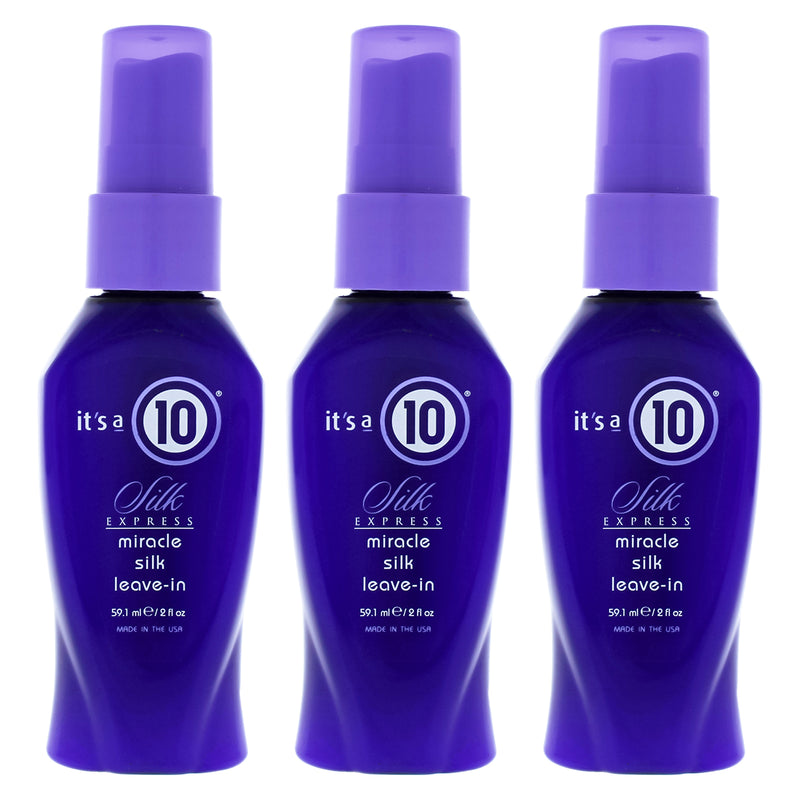It's A 10 Miracle Silk Express Leave-In by Its A 10 for Unisex - 2 oz Hair Spray - Pack of 3