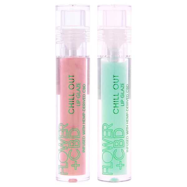 Flower Beauty CBD Chill Out Lip Glaze Kit by Flower Beauty for Women - 2 Pc Kit 0.1oz Lip Gloss - Dazed, 0.1oz Lip Gloss - 05 Dreamy