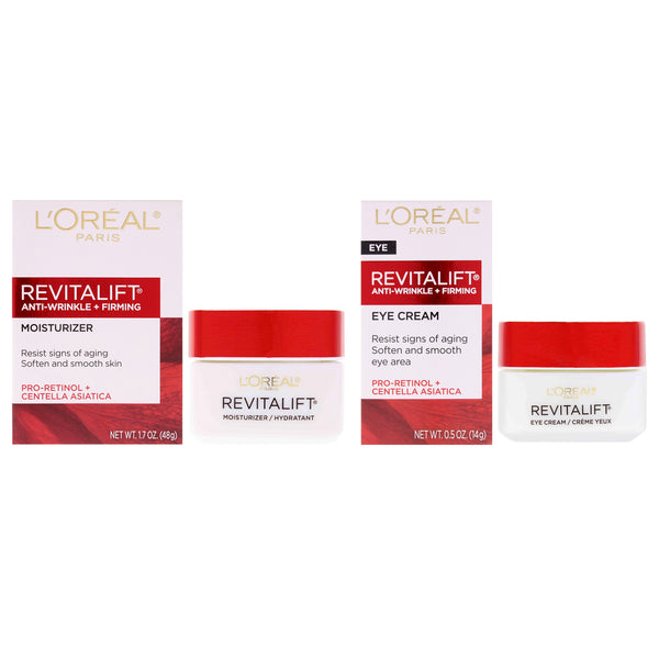 L'Oreal Revitalift Anti Wrinkle Day Cream Kit by LOreal Paris for Unisex - 2 Pc Kit 0.5oz Eye Cream, 1.7oz Day Cream