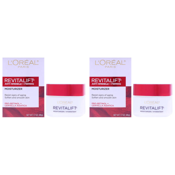L'Oreal Revitalift Anti Wrinkle and Firming Day Cream by LOreal Paris for Unisex - 1.7 oz Moisturizer - Pack of 2