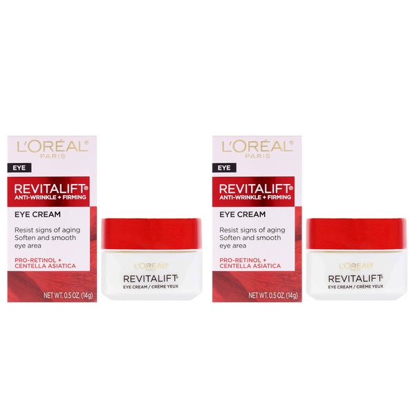 L'Oreal Revitalift Anti-Wrinkle Plus Firming Eye Cream by LOreal Paris for Unisex - 0.5 oz Cream - Pack of 2
