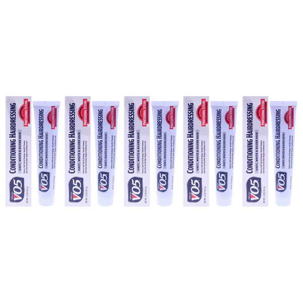 Alberto VO5 Conditioning Hairdressing - Gray White Silver Blonde Hair by Alberto VO5 for Unisex - 1.5 oz Conditioner - Pack of 5
