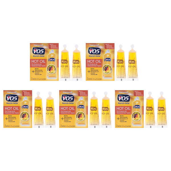 Alberto VO5 Hot Oil Treatment by Alberto VO5 for Unisex - 2 x 0.5 oz Treatment - Pack of 5