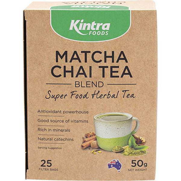 Kintra Foods Matcha Chai Tea Blend Tea Bags 25pk