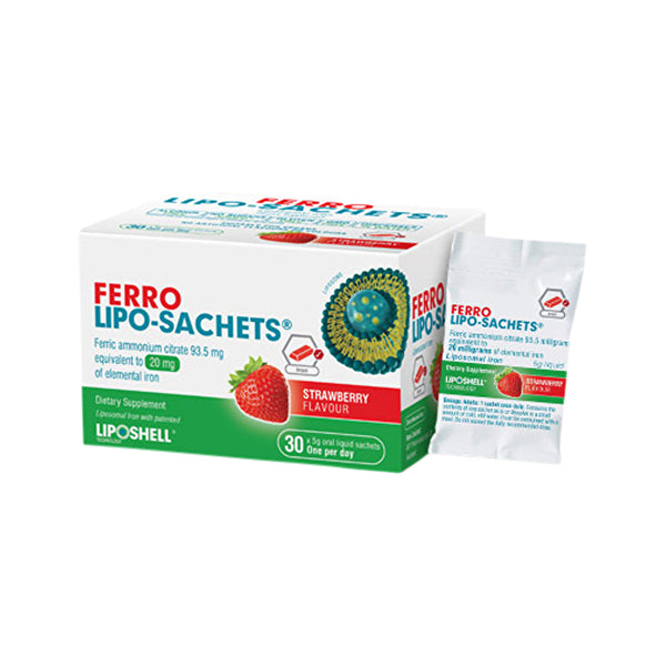 Lipo-sachets Lipo-Sachets Ferro Strawberry Oral Liquid Sachets 5g x 30 Pack