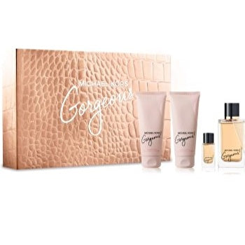 Michael Kors Gorgeous For Women - 4 Pc Gift Set Eau De Parfum Spray 5ml/0.17oz Eau De Parfum Spray Body Lotion Shower Gel 100ml/3.4oz