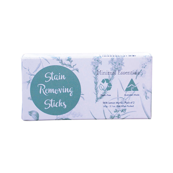 Minimal Essentials Stain-Removing Laundry Sticks with Lemon Myrtle x 2 Pack ( net) 50g