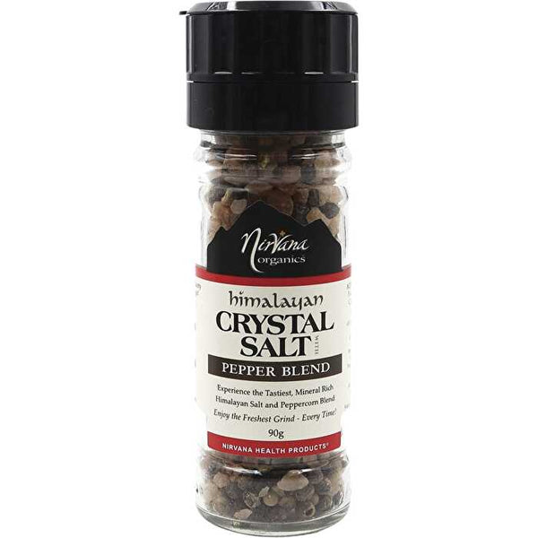 Nirvana Organics Himalayan Salt Pepper Glass Grinder 90g