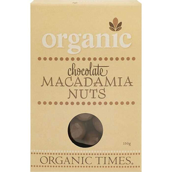 Organic Times Milk Chocolate Macadamia Nuts 150g
