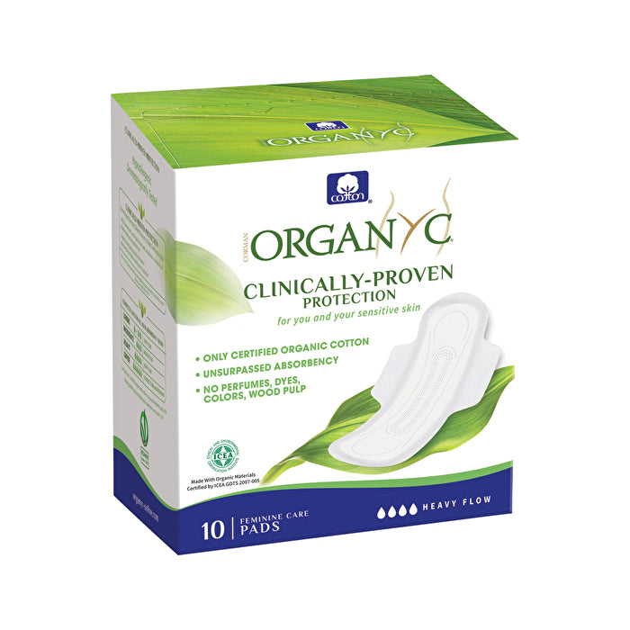 Organyc Organic Pads Ultra Thin with Wings Heavy Flow x 10 Pack