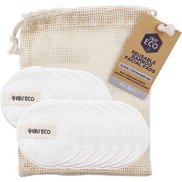 Ever Eco Reusable Bamboo Facial Pads White 10pk