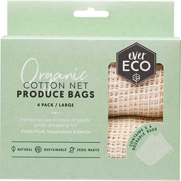 Ever Eco Reusable Produce Bags Organic Cotton Net 4pk