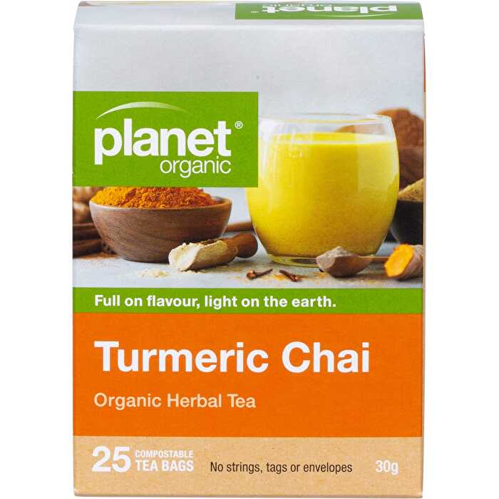 Planet Organic Turmeric Chai Herbal Tea Bags 25pk