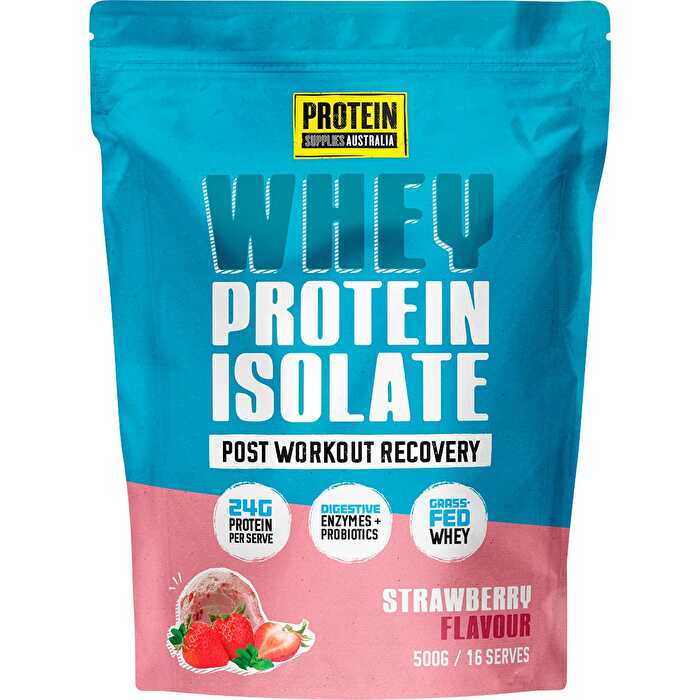 Protein Supplies Australia WPI Whey Protein Isolate Strawberry 500g