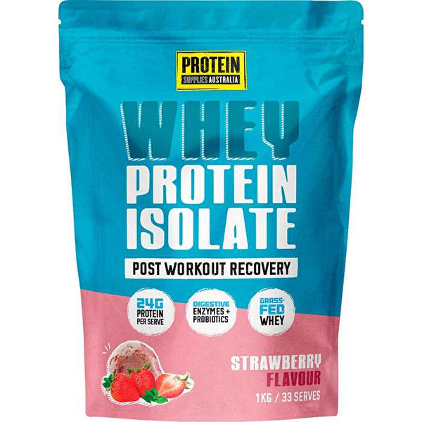 Protein Supplies Australia WPI Whey Protein Isolate Strawberry 1kg