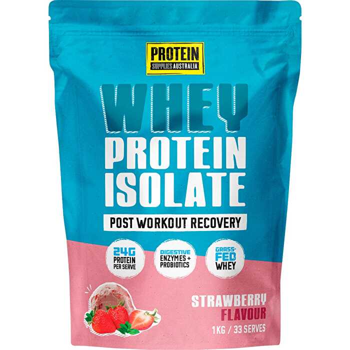 Protein Supplies Australia WPI Whey Protein Isolate Strawberry 1kg