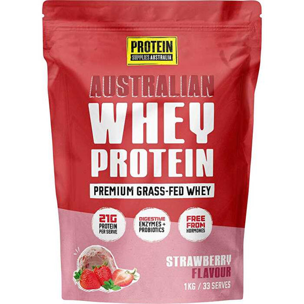 Protein Supplies Australia Australian Whey Protein Strawberry 1kg