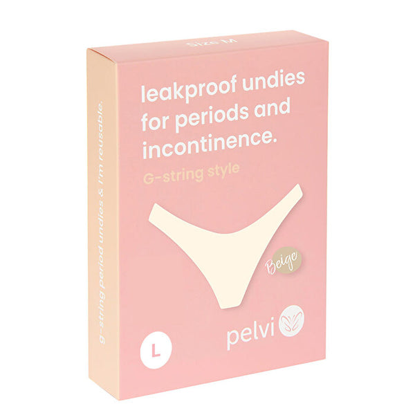 Pelvi Leakproof Underwear G-String Beige L