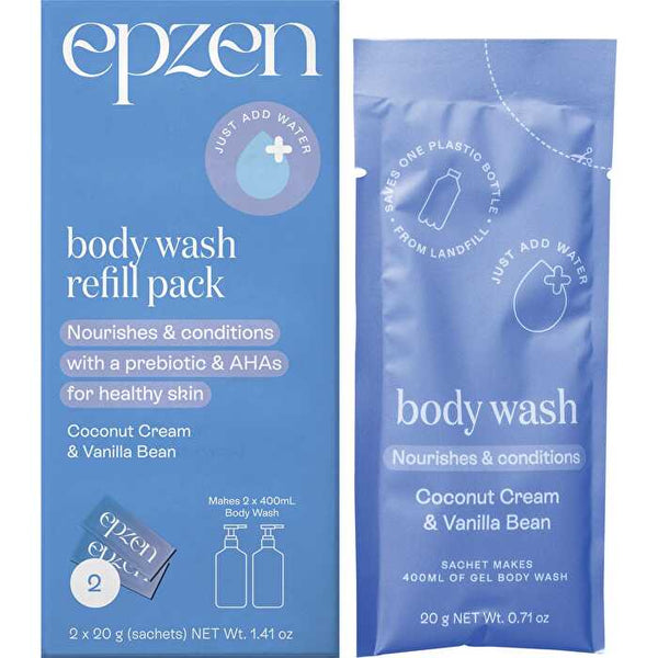 Epzen Body Wash Refill Pack Coconut Cream & Vanilla Bean 2pk