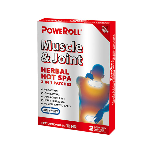 PoweRoll Muscle & Joint Herbal Hot Spa Patch x 2 Pack