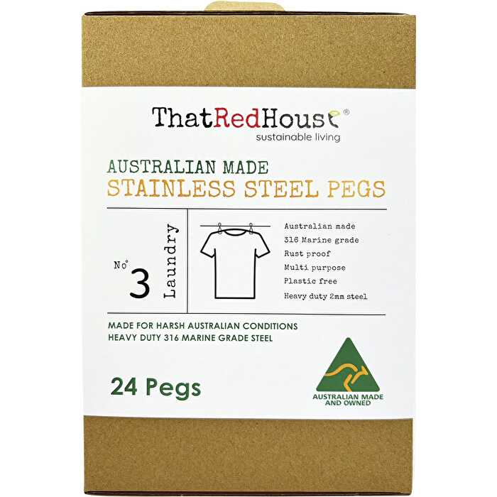 That Red House Australian Made Stainless Steel Pegs 316 Marine Grade 24pk