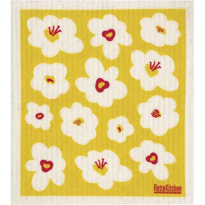 Retrokitchen 100% Compostable Sponge Cloth Retro Flowers