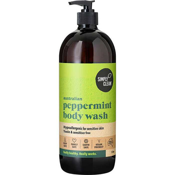 Simply Clean Body Wash Peppermint 1000ml