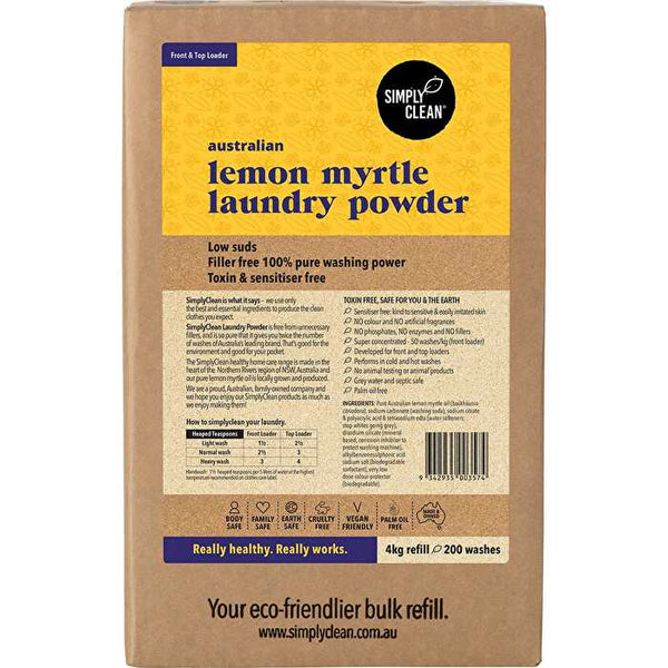 Simply Clean Laundry Powder Lemon Myrtle 4kg