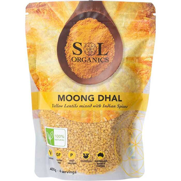 Sol Organics Moong Dhal Yellow Lentil Dhal Mix 400g