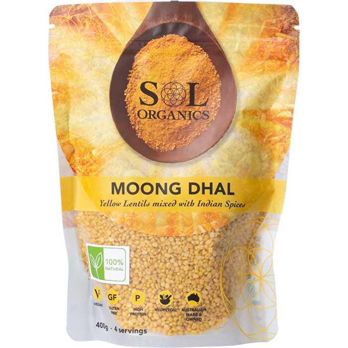 Sol Organics Moong Dhal Yellow Lentil Dhal Mix 400g