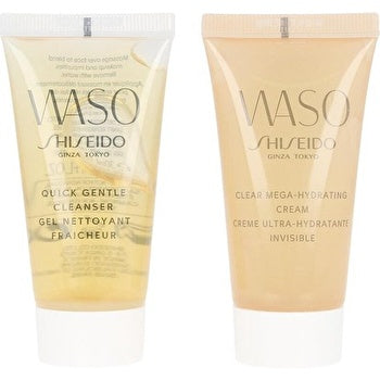 Shiseido Beauty Blossoms Waso Clear Mega Hydrating-cream & Quick Gentle Cleanser Woman Face Kit 30ml