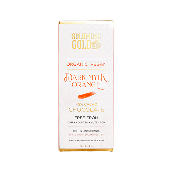 Solomons Gold Organic Vegan Dark Mylk Orange Chocolate (45% Cacao) 55g