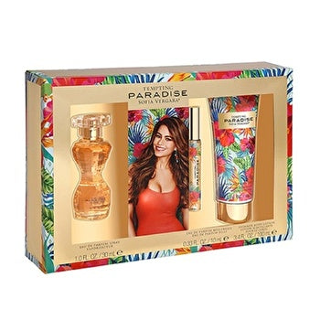 Sofia Vergara Tempting Paradise Woman Set Eau De Parfum + Eau De Parfum 10ml Roll-on & Shimmer Bl 100ml 30ml