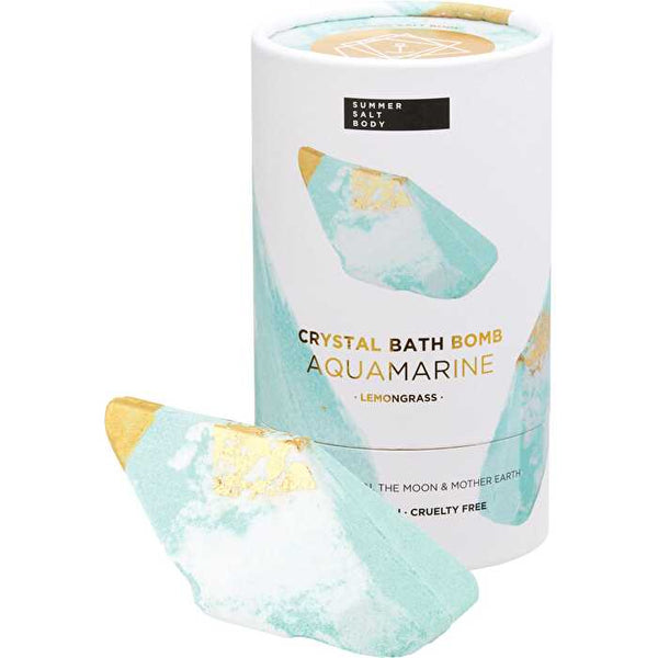 Summer Salt Body Crystal Bath Bomb Aquamarine Lemongrass 110g