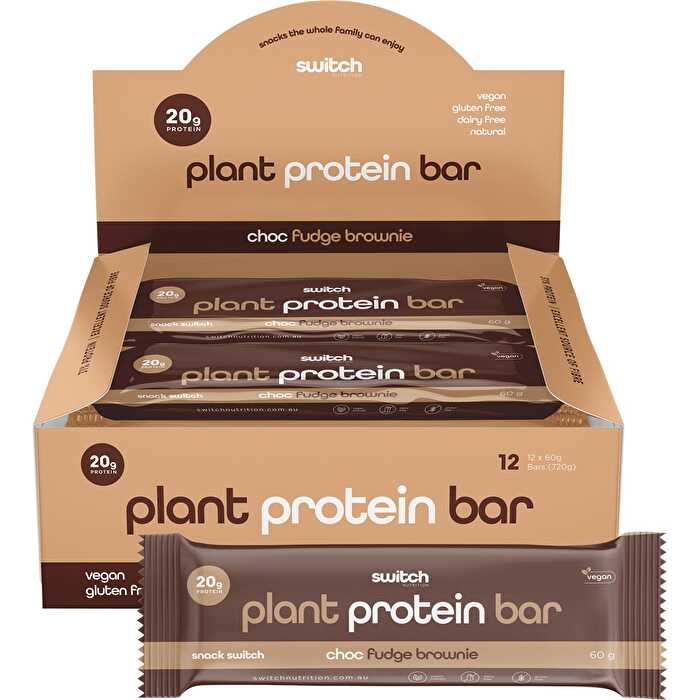 Switch Nutrition Plant Protein Bar Choc Fudge Brownie 12x60g