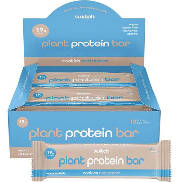 Switch Nutrition Plant Protein Bar Cookies and Cream 12x60g