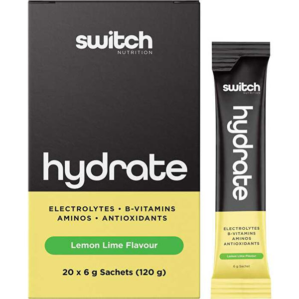 Switch Nutrition Hydrate Electrolytes No Added Sugar Lemon Lime 20x6g